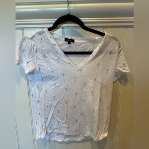 RAILS Ladies Woman’s Size XS White & Black V-Neck Short Sleeve Tee Shirt